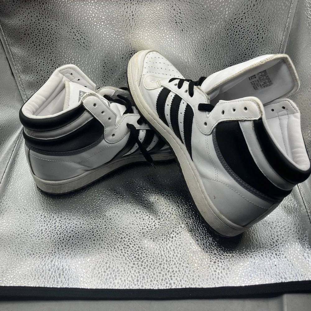 Adidas Top Ten Hi White Black white Mens Sneakers Basketball Shoes Size 8